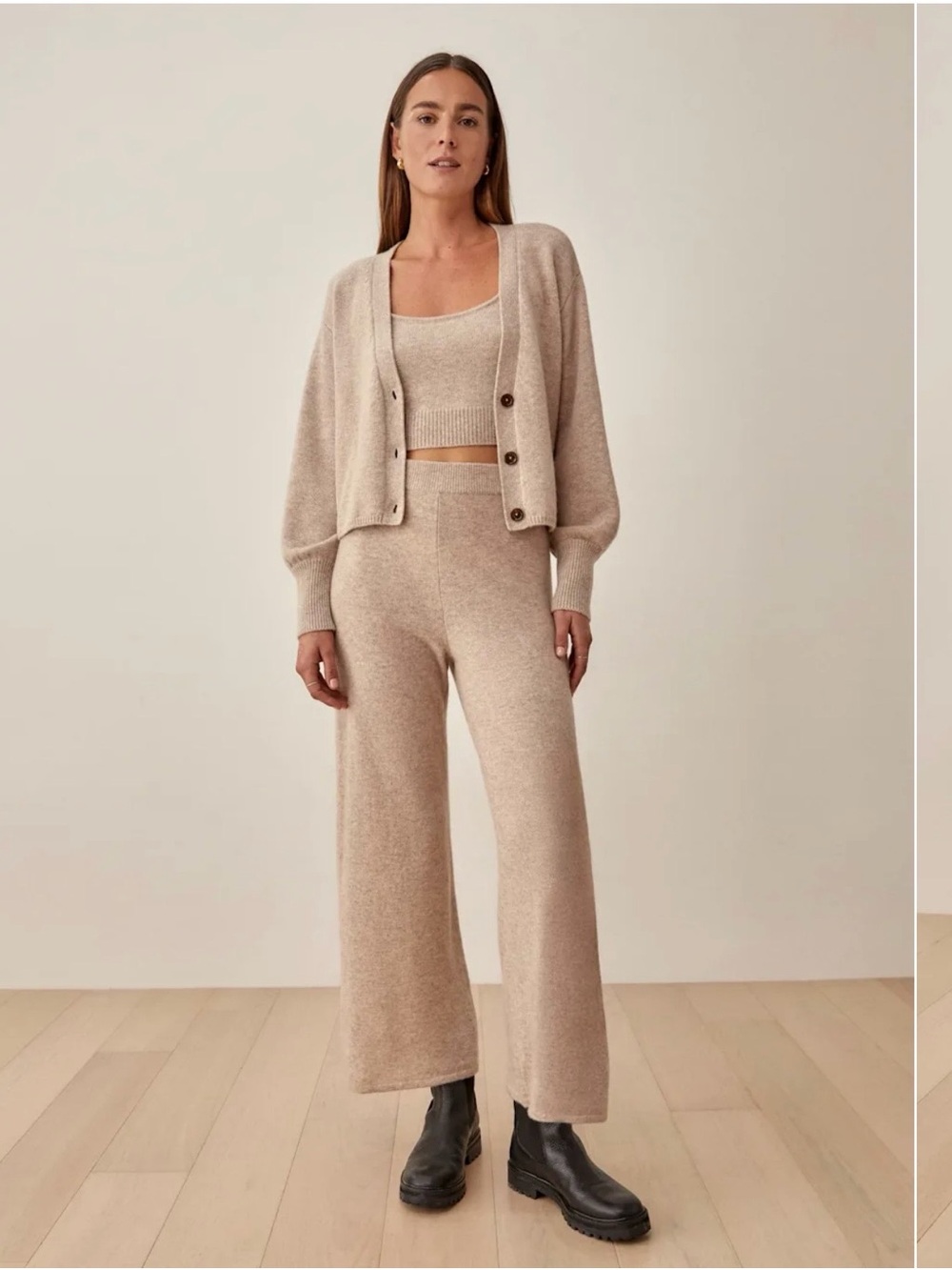 Reformation Cashmere Petites Dara Wide-Leg Pants